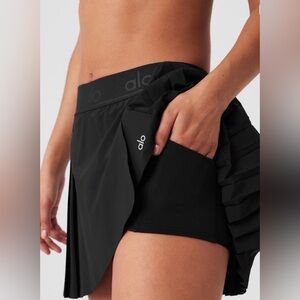 ALO Yoga Black Aces Tennis Skirt